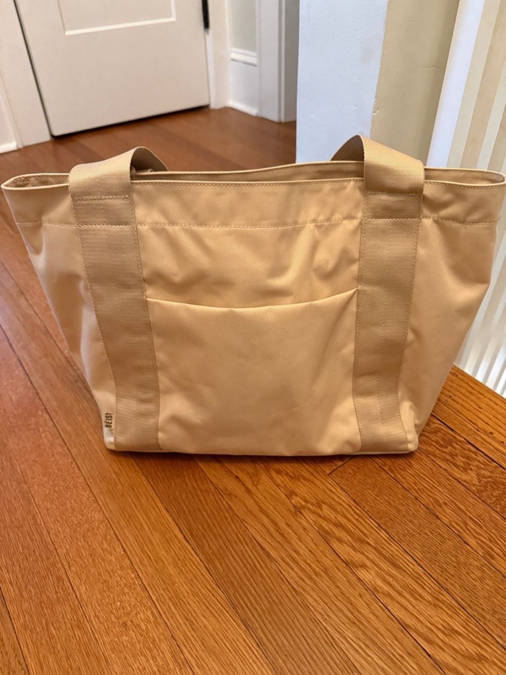 BEIS Beige Canvas Tote Bag